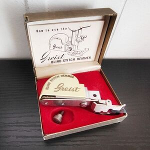 Vintage Greist Blind Stitch Hemmer Sewing Machine Attachment In Original Box